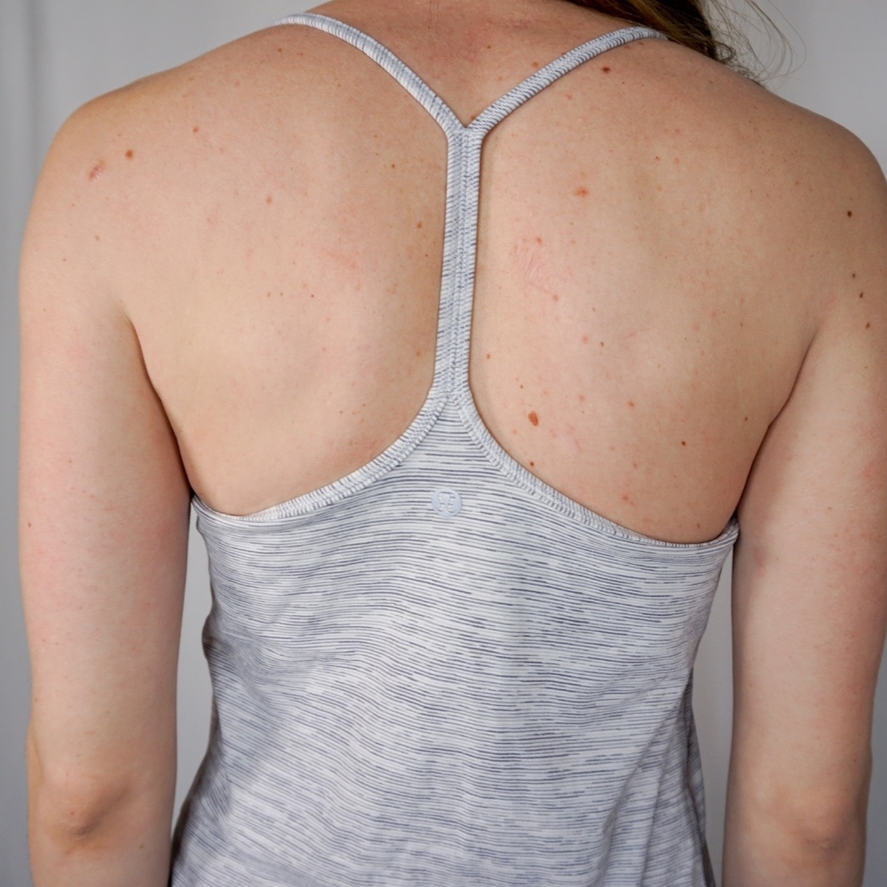 Lululemon Space Dye Gray Power Y Tank Top 10 - Picture 4 of 6